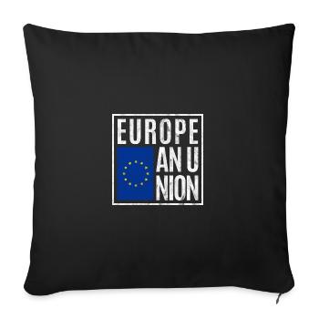 Union européenne - Housse de coussin décorative 45 x 45 cm - noir - Devant