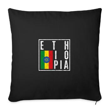 Ethiopia - Sofa pillowcase 17,3'' x 17,3'' (45 x 45 cm) - black - Front