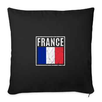 France - Housse de coussin décorative 45 x 45 cm - noir - Devant