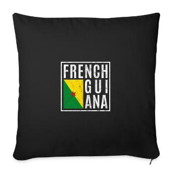 Guyane française - Housse de coussin décorative 45 x 45 cm - noir - Devant