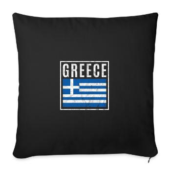 Greece - Sofa pillowcase 17,3'' x 17,3'' (45 x 45 cm) - black - Front