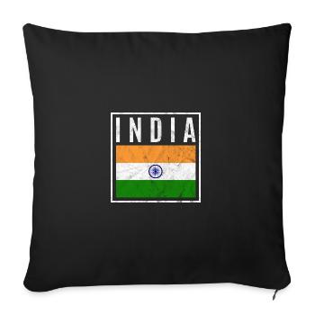 Indien - Sofakissenbezug 45 x 45 cm - Schwarz - Vorne