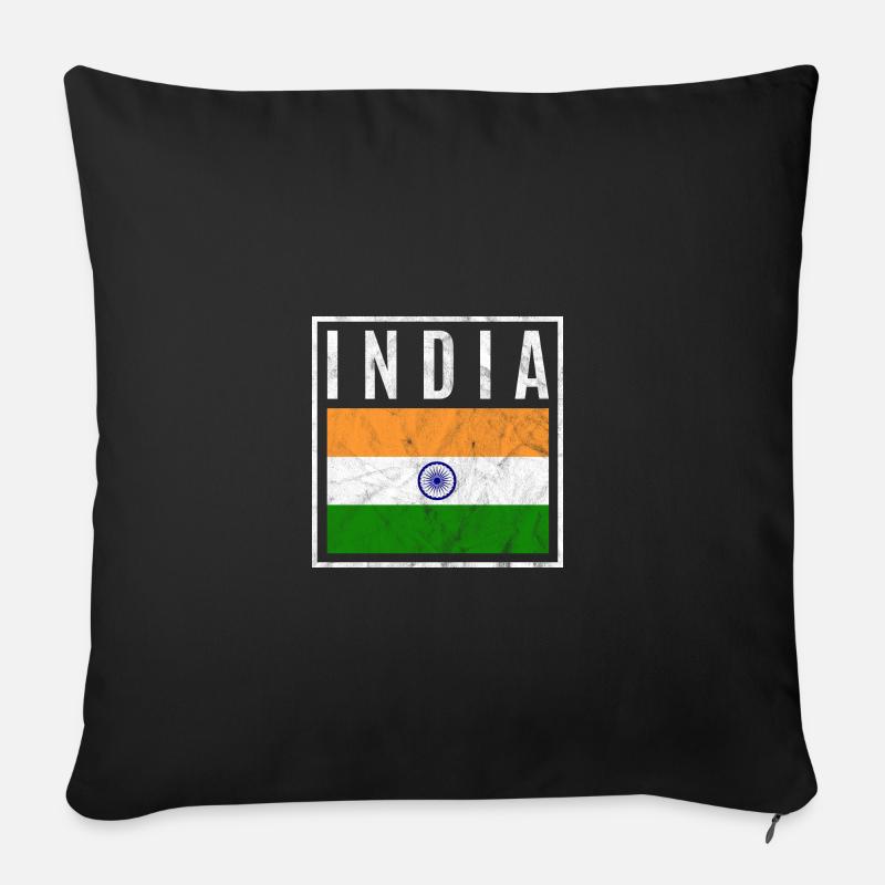 India - Sofa pillowcase 17,3'' x 17,3'' (45 x 45 cm) - black