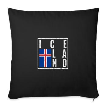 Islande - Housse de coussin décorative 45 x 45 cm - noir - Devant