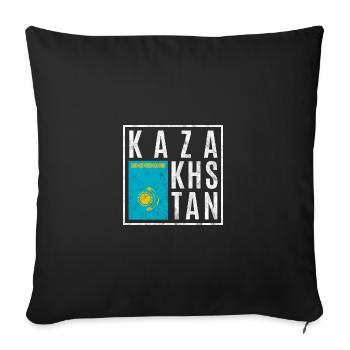 Kazakhstan - Housse de coussin décorative 45 x 45 cm - noir - Devant