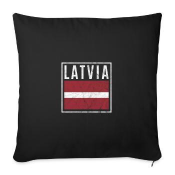 Lettonie - Housse de coussin décorative 45 x 45 cm - noir - Devant