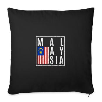 Malaysia - Sofa pillowcase 17,3'' x 17,3'' (45 x 45 cm) - black - Front