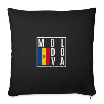 Moldova - Sofa pillowcase 17,3'' x 17,3'' (45 x 45 cm) - black - Front