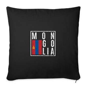Mongolia - Sofa pillowcase 17,3'' x 17,3'' (45 x 45 cm) - black - Front