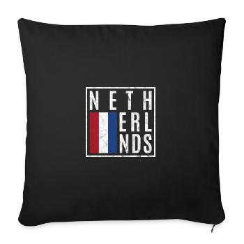 Pays-Bas - Housse de coussin décorative 45 x 45 cm - noir - Devant