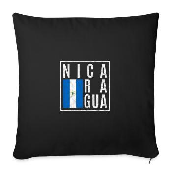 Nicaragua - Sofa pillowcase 17,3'' x 17,3'' (45 x 45 cm) - black - Front