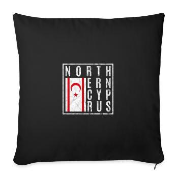 Northern cyprus - Sofa pillowcase 17,3'' x 17,3'' (45 x 45 cm) - black - Front