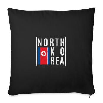 North Korea - Sofa pillowcase 17,3'' x 17,3'' (45 x 45 cm) - black - Front