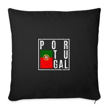 Portugal - Housse de coussin décorative 45 x 45 cm - noir - Devant