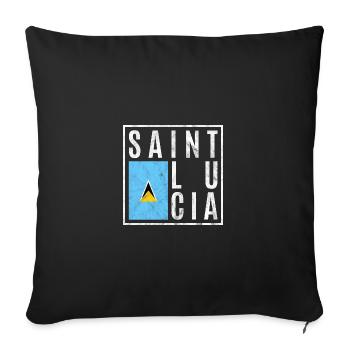 Saint Lucia - Sofa pillowcase 17,3'' x 17,3'' (45 x 45 cm) - black - Front
