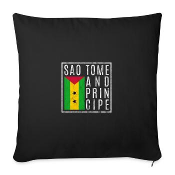 São Tomé and Príncipe - Sofa pillowcase 17,3'' x 17,3'' (45 x 45 cm) - black - Front