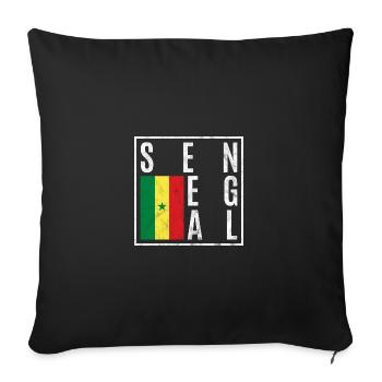 Sénégal - Housse de coussin décorative 45 x 45 cm - noir - Devant