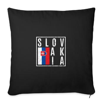 Slovakia - Sofa pillowcase 17,3'' x 17,3'' (45 x 45 cm) - black - Front
