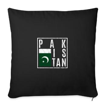 Pakistan - Housse de coussin décorative 45 x 45 cm - noir - Devant