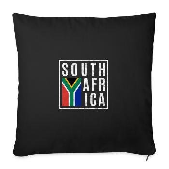 South Africa - Sofa pillowcase 17,3'' x 17,3'' (45 x 45 cm) - black - Front