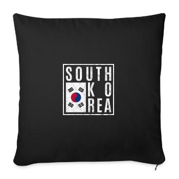 South Korea - Sofa pillowcase 17,3'' x 17,3'' (45 x 45 cm) - black - Front