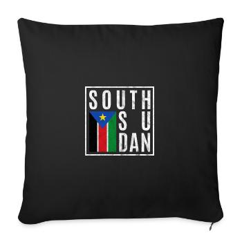 South Sudan - Sofa pillowcase 17,3'' x 17,3'' (45 x 45 cm) - black - Front