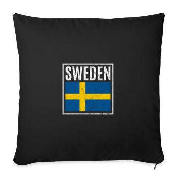 Suède - Housse de coussin décorative 45 x 45 cm - noir - Devant