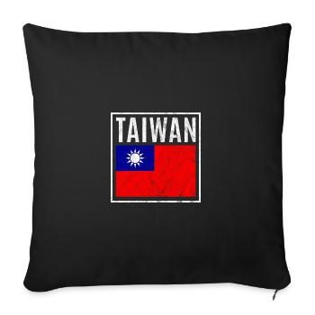 Taiwan - Sofa pillowcase 17,3'' x 17,3'' (45 x 45 cm) - black - Front