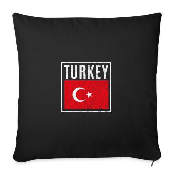 Türkei - Sofakissenbezug 45 x 45 cm - Schwarz - Vorne