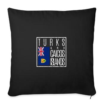 Turks and Caicos Islands - Sofa pillowcase 17,3'' x 17,3'' (45 x 45 cm) - black - Front