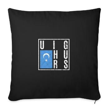 Ouïghours - Housse de coussin décorative 45 x 45 cm - noir - Devant