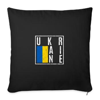 Ukraine - Sofa pillowcase 17,3'' x 17,3'' (45 x 45 cm) - black - Front