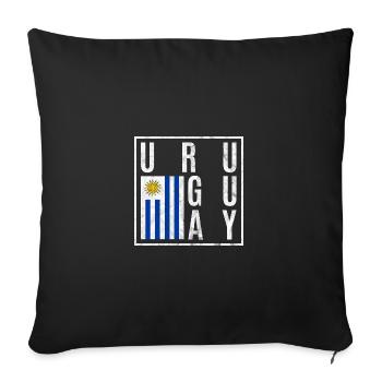 Uruguay - Sofa pillowcase 17,3'' x 17,3'' (45 x 45 cm) - black - Front