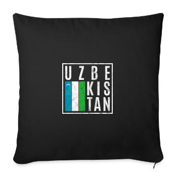 Ouzbékistan - Housse de coussin décorative 45 x 45 cm - noir - Devant