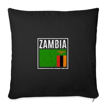 Sambia - Sofakissenbezug 45 x 45 cm - Schwarz - Vorne