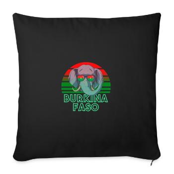 Burkina Faso - Housse de coussin décorative 45 x 45 cm - noir - Devant
