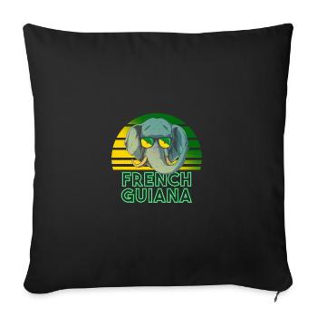 French Guiana - Sofa pillowcase 17,3'' x 17,3'' (45 x 45 cm) - black - Front