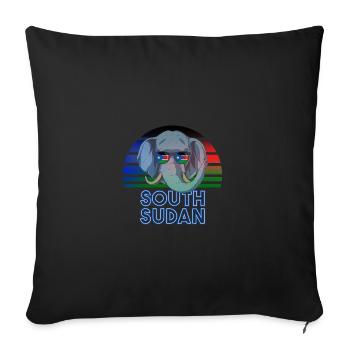 South Sudan - Sofa pillowcase 17,3'' x 17,3'' (45 x 45 cm) - black - Front