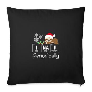 I Nap périodiquement drôle science paresseux amants - Housse de coussin décorative 45 x 45 cm - noir - Devant