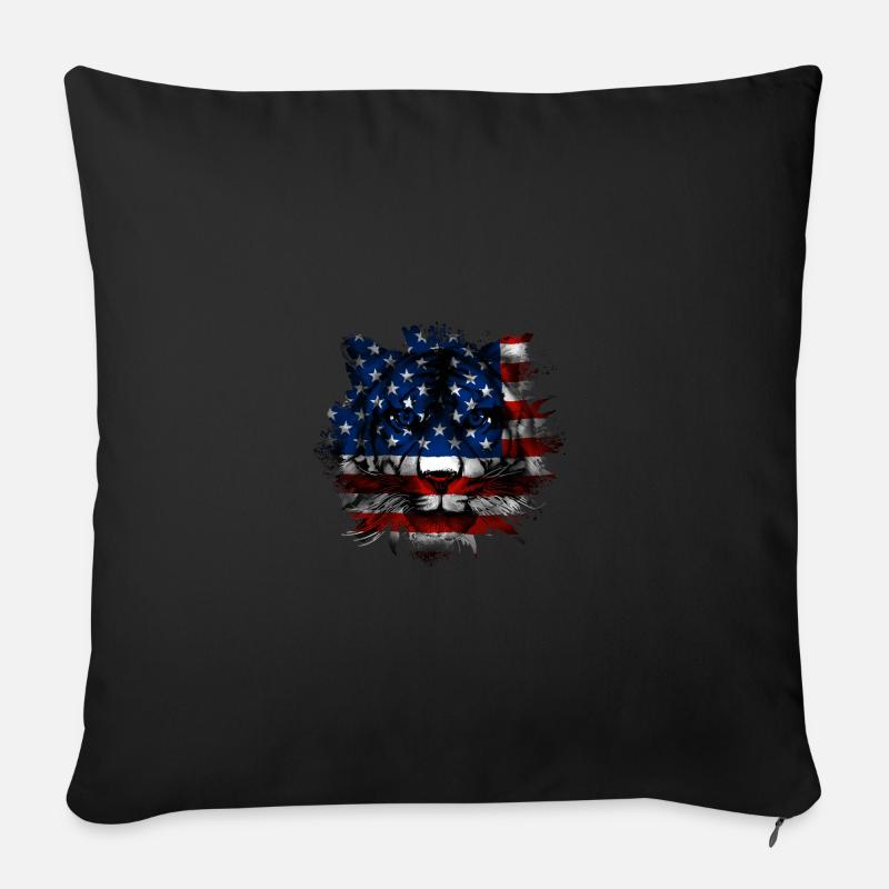 USA - Sofakissenbezug 45 x 45 cm - Schwarz