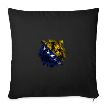 Bosnia and Herzegovina - Sofa pillowcase 17,3'' x 17,3'' (45 x 45 cm) - black - Front