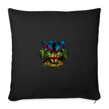 Amazigh - Sofa pillowcase 17,3'' x 17,3'' (45 x 45 cm) - black - Front