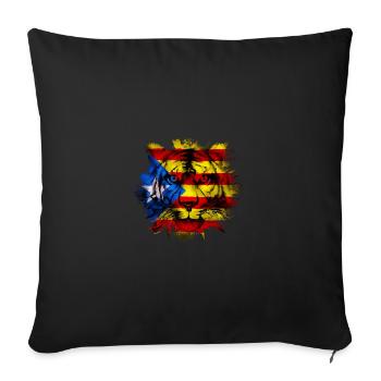 Catalonia - Sofa pillowcase 17,3'' x 17,3'' (45 x 45 cm) - black - Front