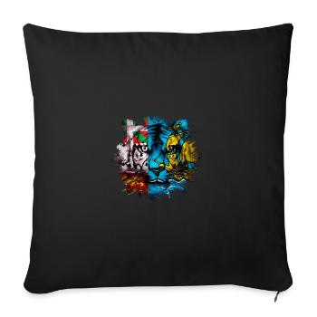 St. Pierre und Miquelon - Sofakissenbezug 45 x 45 cm - Schwarz - Vorne