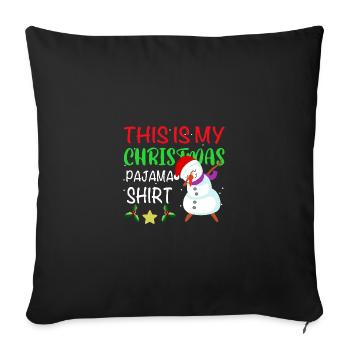 Merry Christmas Snowman Dabbing - Sofa pillowcase 17,3'' x 17,3'' (45 x 45 cm) - black - Front