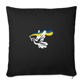 Solidarité et paix pour l’Ukraine - Housse de coussin décorative 45 x 45 cm - noir - Devant