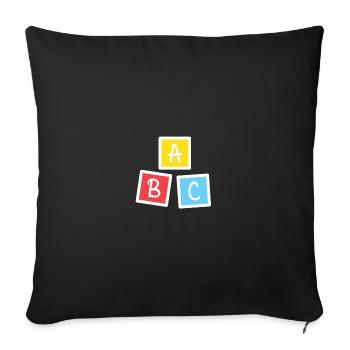 ABC - Sofa pillowcase 17,3'' x 17,3'' (45 x 45 cm) - black - Front