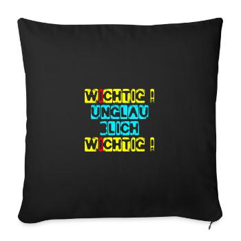 wichtig unglaublich wichtig schablone gelb - Sofakissenbezug 45 x 45 cm - Schwarz - Vorne