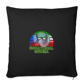 Equatorial Guinea - Sofa pillowcase 17,3'' x 17,3'' (45 x 45 cm) - black - Front