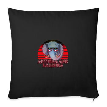 Antigua and Barbuda - Sofa pillowcase 17,3'' x 17,3'' (45 x 45 cm) - black - Front
